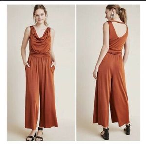 Anthropology Maeve Enchantment Rust / Terracotta Jumpsuit -L